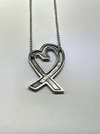 Tiffany & Co. Sterling 925 Silver Paloma Picasso Loving Heart Necklace