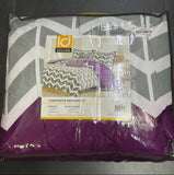 Intelligent Design Cozy Comforter Set Geometric Design Modern All Season Vibrant Color Bedding Set With Matching Sham Decorative Pillow FullQueen Nadia Purple 5 Piece