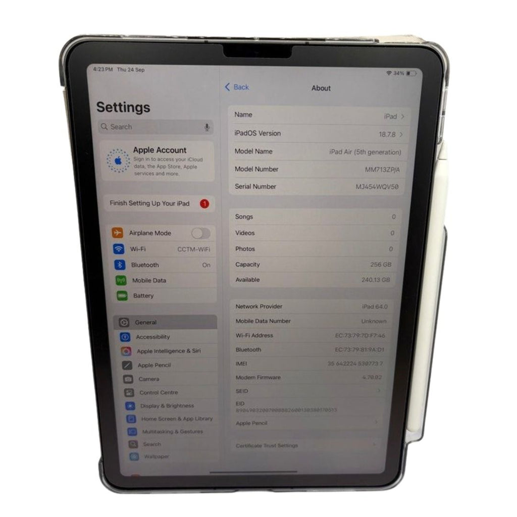 iPad Air 5 10.9" WiFi + Cellular (2022) Space Grey 256GB