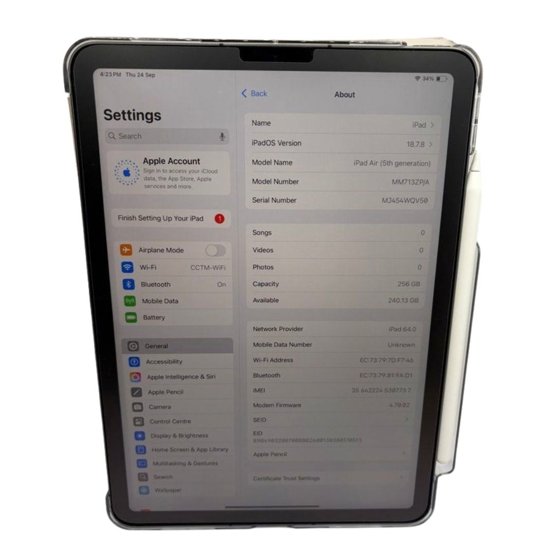 iPad Air 5 10.9" WiFi + Cellular (2022) Space Grey 256GB
