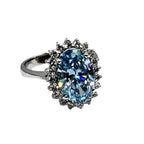 18KWG Blue Lab Grown Diamond=3.06, D20=0.51/VS2 Ring w/Cert