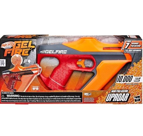 Nerf Pro Gelfire Uproar Full Auto Blaster, 150 FPS, 10,000 Gelfire Rounds, 400 Round Hopper, Eyewear, Ages 14+