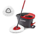 O-Cedar Easywring Microfiber Spin Mop & Bucket Floor Cleaning System with 1 Extra Refill