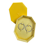 Swarovski 5598343 Ortyx hoop earrings Triangle cut, White, Rhodium plated