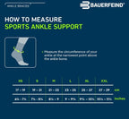 Bauerfeind Sports Ankle Support - Breathable Compression, Figure 8 Taping Strap, Air Knit Fabric, Secure Fit, Freedom of Movement (Rivera, X-Small/Left)
