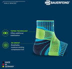 Bauerfeind Sports Ankle Support - Breathable Compression, Figure 8 Taping Strap, Air Knit Fabric, Secure Fit, Freedom of Movement (Rivera, X-Small/Left)