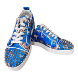 Christian Louboutin Louis Junior Spikes ,Odyssey Print Sneaker ,Size 40