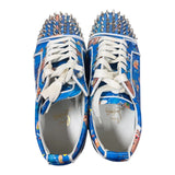 Christian Louboutin Louis Junior Spikes ,Odyssey Print Sneaker ,Size 40
