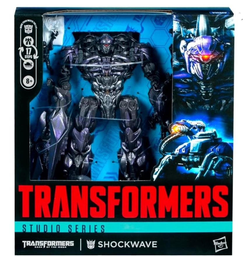 Hasbro Transformers Toys Studio Series Leader Class Transformers: Dark of the Moon Shockwave, 8.5-inch Converting Action Figure, Ages 8+