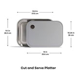 Hydro Flask Stainless Steel Reusable Food Platter Outdoor Kitchen Cut and Serve Platter Baltic - Dishwasher Safe, BPA-Free, Non-Toxic