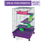 Kaytee My First Home Deluxe Multi-Level Habitat with Casters for Pet Ferrets 24" x 24" x 41.5"
