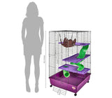 Kaytee My First Home Deluxe Multi-Level Habitat with Casters for Pet Ferrets 24" x 24" x 41.5"