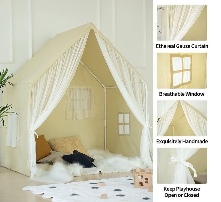 Kids Play Tent, Razee Large Playhouse Tent Indoor, Play House Kids Tent Castle Tent for Girls Boys, Play Cottage