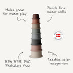 Mushie Stacking Cups Toy | Made In Denmark (Petal)