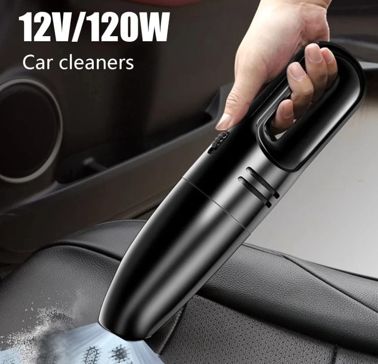 OLFAVE Car Vacuum Cleaner - Car Accessories - Small 12V 120WHigh Power Handheld Portable Car Vacuum w/Attachments, Detailing Kit Essentials for Travel,Black Wired