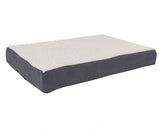 PETMAKER Orthopedic Dog Bed - 2-Layer 30x20.5-Inch Memory Foam Pet Mattress with Machine-Washable Sherpa Cover for Medium Dogs up to 45lbs (Gray)