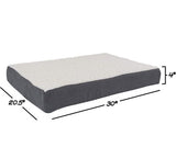 PETMAKER Orthopedic Dog Bed - 2-Layer 30x20.5-Inch Memory Foam Pet Mattress with Machine-Washable Sherpa Cover for Medium Dogs up to 45lbs (Gray)