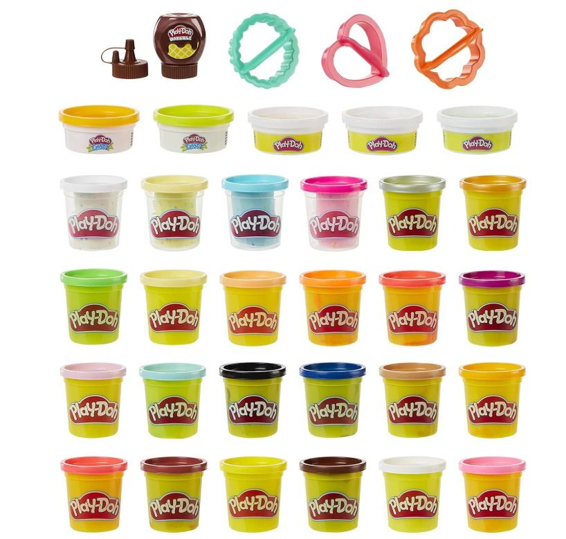 Play-Doh Kitchen Creations Cook 'n Colors Refill Variety Pack with Play-Doh Confetti, Elastix, Drizzle, Metallics, and Color Burst, 30 Total Containers, Assorted Colors, Non-Toxic Main image
