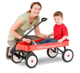 Roadmaster R6221T Kids and Toddler Classic 34-Inch Steel Pull Wagon, 8-inch Wheels, Red/Black
