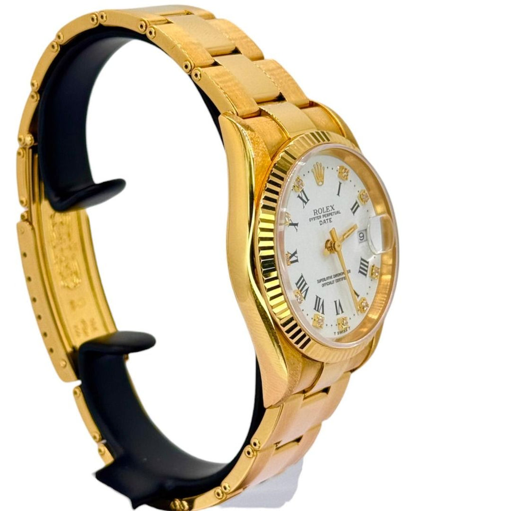Rolex 15238 18KYG Full Gold Automatic 34mm Watch, Box & Cert