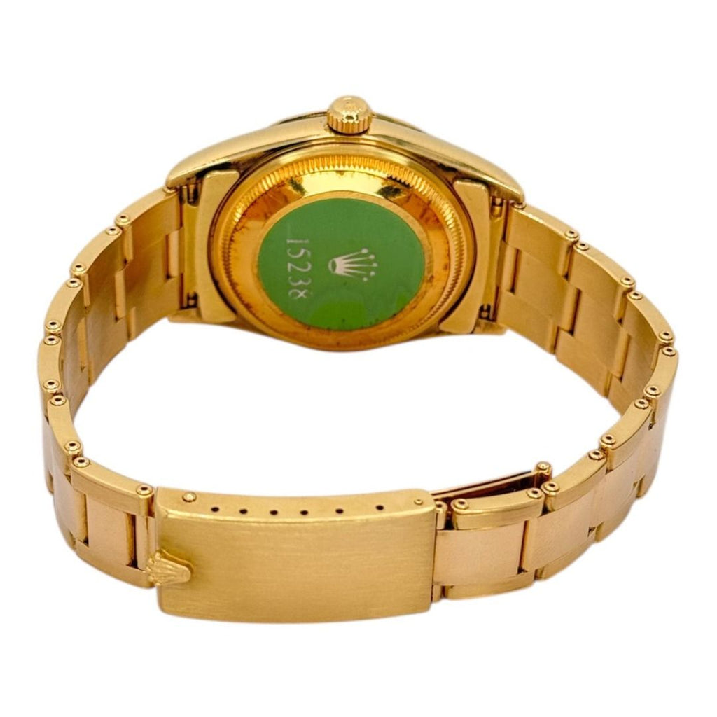 Rolex 15238 18KYG Full Gold Automatic 34mm Watch, Box & Cert