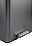 Rubbermaid 2112520 Stainless Steel Metal Step-On 12G Trash Can for Home and Kitchen, Charcoal