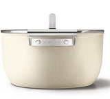 Smeg CKFC2611CRM Non-Stick Casserole with Lid, 26cm, Cream