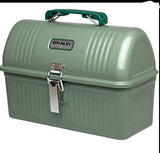 Stanley Classic Lunch Box 5.5 qt | Vintage Metal Lunchbox | Durable Meal Container with Handle and Latch | Stores Food, Drinks, Thermos, Water Bottle | Hammer Tone Green