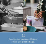 Stasher Premium Silicone Reusable Food Storage Bags, 3-Pack, Clear | Multi-Use Food Storage Bags, Lunch Bag, Travel Containers | BPA Free, Leak-free, Dishwasher-Safe, Eco-friendly