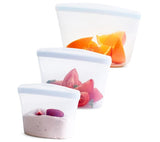 Stasher Premium Silicone Reusable Food Storage Bags, 3-Pack, Clear , Multi-Use Food Storage Bags, Lunch Bag, Travel Containers , BPA Free, Leak-free, Dishwasher-Safe, Eco-friendly
