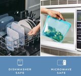 Stasher Premium Silicone Reusable Food Storage Bags, 3-Pack, Clear , Multi-Use Food Storage Bags, Lunch Bag, Travel Containers , BPA Free, Leak-free, Dishwasher-Safe, Eco-friendly