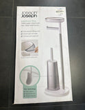 Joseph Joseph 70519 EasyStore Butler Plus Stand Toilet Paper Holder With Flex Steel Brush GreyWhite Stainless Steel