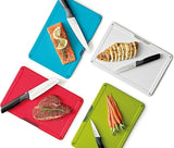 Joseph Joseph Folio Icon, 8-Piece Color Coded Knife and Cutting Board Set, Slimline case for organized Kitchen Storage