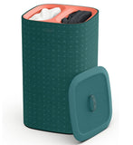 Joseph Joseph Tota Pop - 60-liter Laundry Hamper Separation Basket with lid, 2 Removable Washing Bags with Handles- Green/Coral