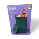 Joseph Joseph Tota Pop - 60-liter Laundry Hamper Separation Basket with lid, 2 Removable Washing Bags with Handles- Green/Coral