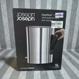 Joseph Joseph EasyStore Luxe Stainless Steel 5 Liter Pedal Trash Can With Bin Liner Storage
