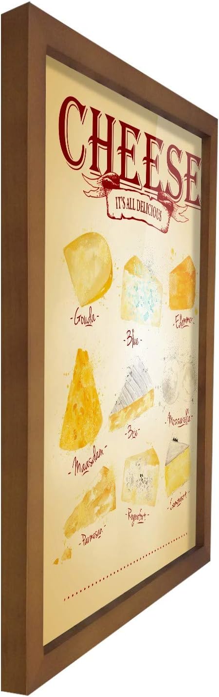 Poster Hub Cheese Menu - Brown Kitchen Art Decor Secondary image