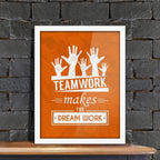 Poster Hub Teamwork Makes The Dream Work Motivational Art Decor
