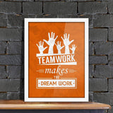 Poster Hub Teamwork Makes The Dream Work Motivational Art Decor