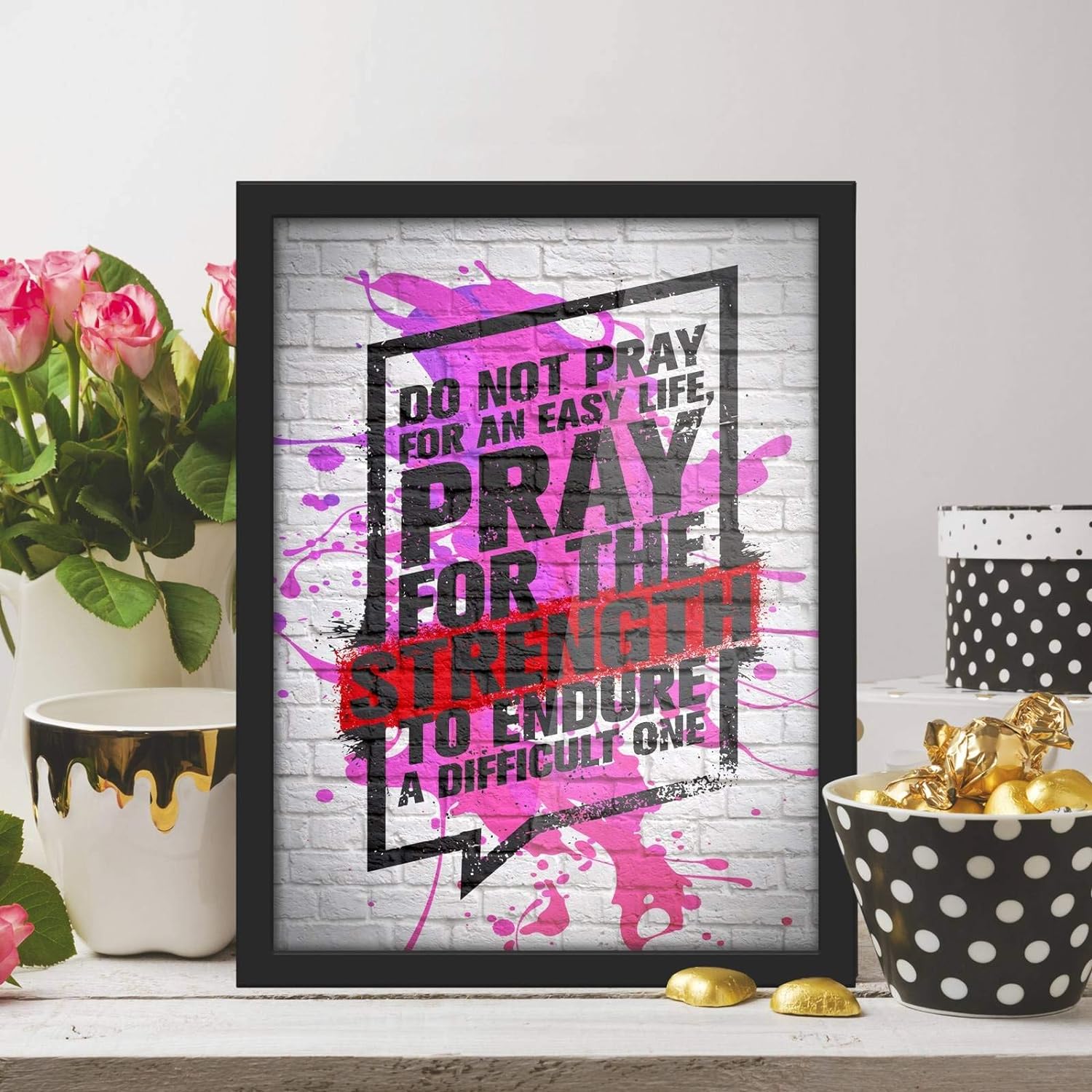 Poster Hub Do Not Pray For Splash Motivational Art Decor Main image