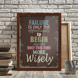 Poster Hub Failure Is Only The Opportunity Motivational Art Decor