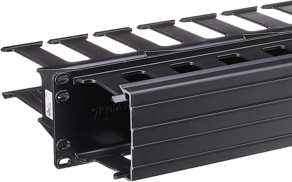 Leviton 492RU HFR Horizontal Cable Management 2RU 3 inch by 3 inch Front and 2 inch by 4 inch Rear