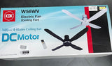 KDK W56WV DC Ceiling Fan With Remote 140cm Black