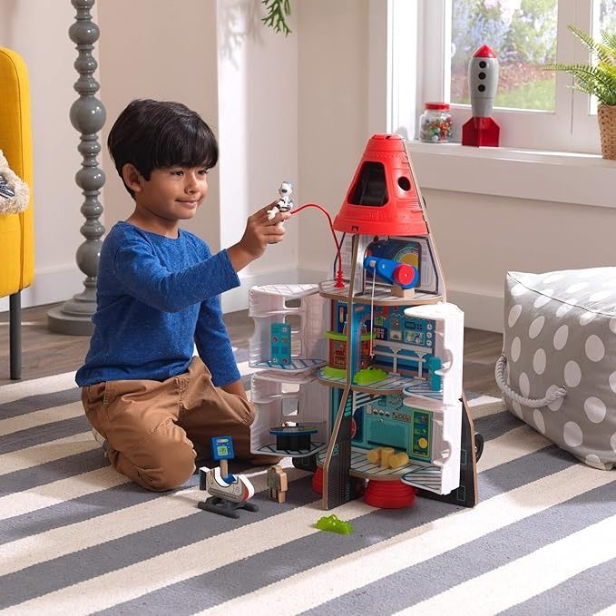 KidKraft Adventure Bound™: Space Shuttle Wooden Play Set with 10 Play Pieces, Astronaut, Robot and Space Rover, Gift for Ages 3+ Secondary image