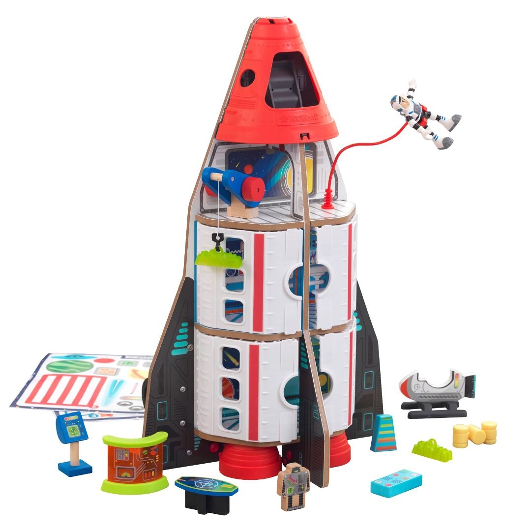 KidKraft Adventure Bound™: Space Shuttle Wooden Play Set with 10 Play Pieces, Astronaut, Robot and Space Rover, Gift for Ages 3+ Main image