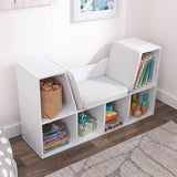 KidKraft Bookcase with Reading Toy, Kids, White, Size: 40 x 22.5 x 12 inches