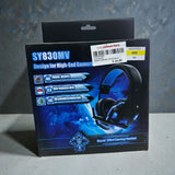 KUFUNG 3.5mm Gaming Headset ENC Noise Cancelling Mic LED Headphones Stereo Bass Surround for PC PS4 Xbox One,Black Blue