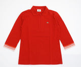 Lacoste, Cotton 4 Sleeve Zip Collar Red Polo T-shirt