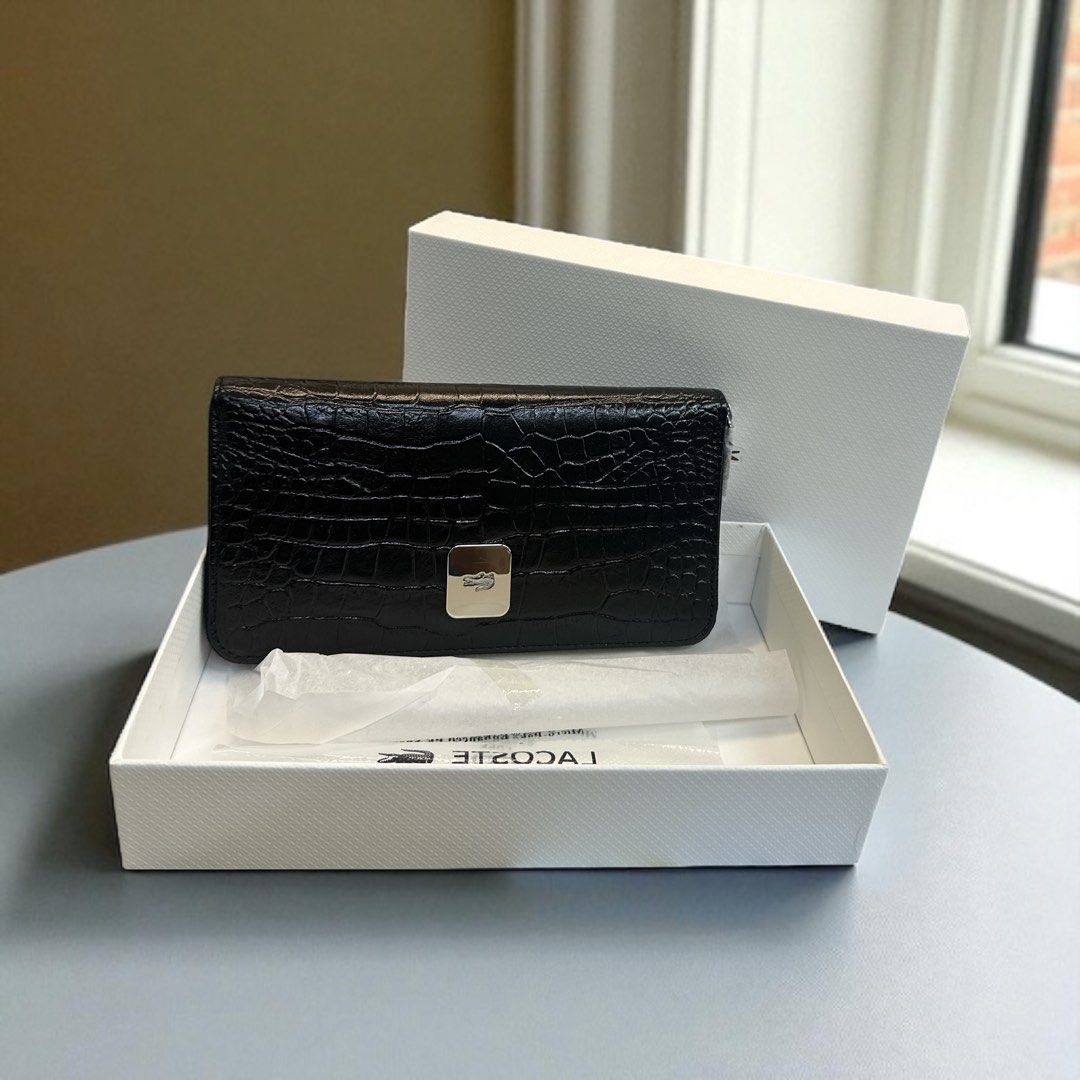 Lacoste Amelia Large Zippered Embossed Leather Wallet Secondary image