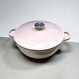 Le Creuset Marmite Cast Iron Soup Pot Casserole with Lid, 24cm, Chiffon Pink